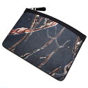 未使用品 ALFRED DUNHILL レザークラッチバッグ ポーチ ダークグレー DUKE MARBLE SMALL ZIP FOLIO アルフレッド ダンヒル メンズ 5MLB2/K03149/GNOV11/HM/SYM/RR