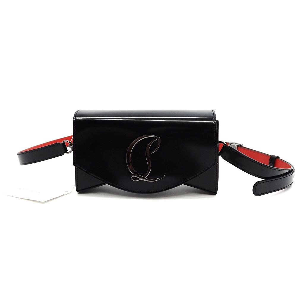 乐天商城 - 未使用品 Christian Louboutin LOUBI54 CROSSBODY SMALL レザーショルダーバッグ ブラック クリスチャンルブタン レディース 5L/F0633S/LPR25/HM