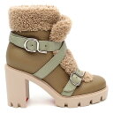 未使用品 Christian Louboutin POLE CHIC 70 CALF ムートン レザーブーツ 【サイズ:36】 カーキベージュ クリスチャンルブタン レディース 5L/L05176/KUL18/HM/