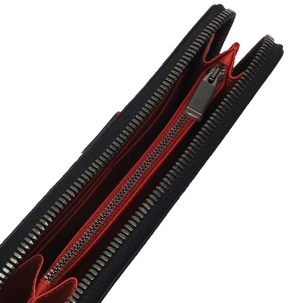 新品 Christian Louboutin ラウンドファスナー レザーウォレット 長財布 ブラック ...