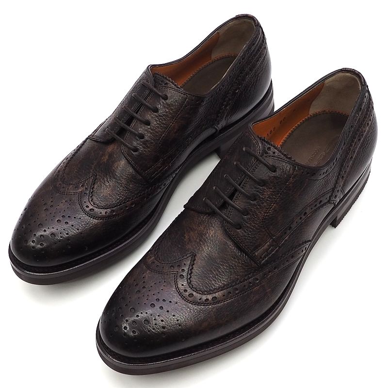 サントーニ ビジネスシューズ メンズ 新品 Santoni ウィングチップ レザーシューズ 【サイズ：UK7.5】 ダークブラウン 11168 GOODYEAR 革靴 サントーニ メンズ 5L/J0421S/HCTB08/HM/SYM