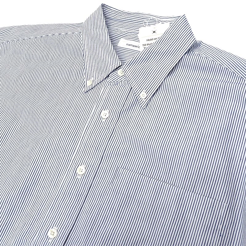 新品 24SS nanamica Button Down Stripe Wind Shirt Dress シャツワンピース 【サイズ：0】 ホワイト/ネイビー SUFF354 ナナミカ レディース 5GHB/B06132/KAY18/HM/SYM