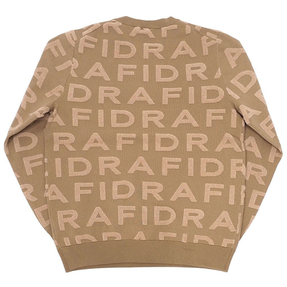新品 FIDRA ジャガードロゴニット 【サイズ：L】 ベージュ FD5STJ08 ゴルフウエア フィドラ メンズ 5N1/J06344/KCT21/LP/RR/