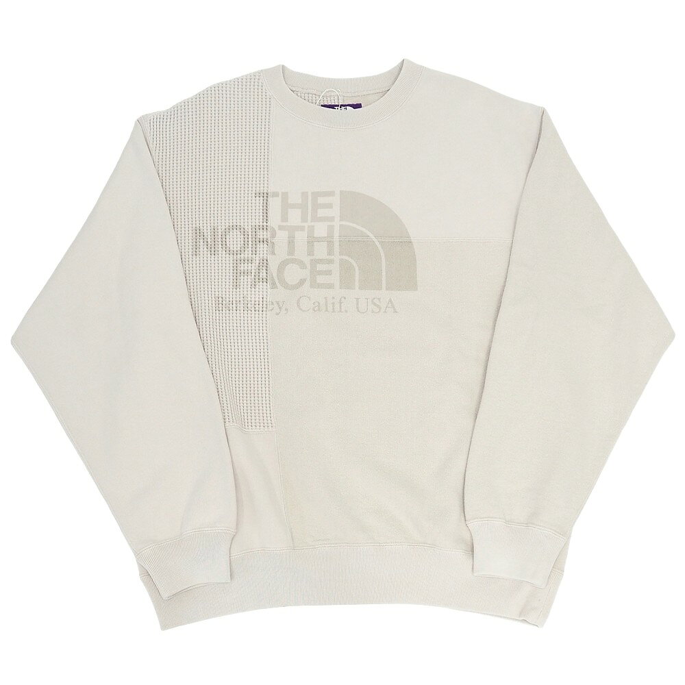 新品 26SS THE NORTH FACE PURPLE LABEL Field Patchworked Crewneck Sweatshirt スウェット  Stone NS26SH008 ノースフェイス パープルレーベル ナナミカ メンズ 5i3/G07117/LUL06/HM