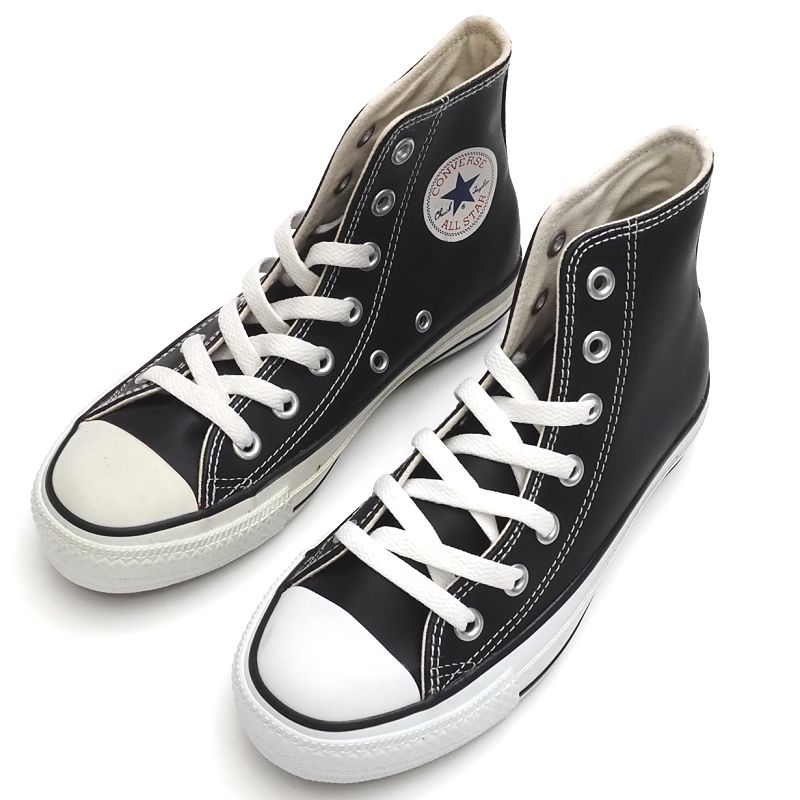 未使用品訳あり CONVERSE ALL STAR レザースニーカー 【サイズ：22cm】 ブラック 1B908 オールスターハイ コンバース レディース 5L/H0411YB2/HSP16/HM/SYM