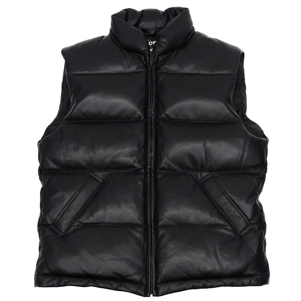 未使用品 Schott ラムレザー ダウンベスト 【サイズ:M】 ブラック 782-3251002 ショット メンズ 5WHC/H0659S/KUG03/HM/