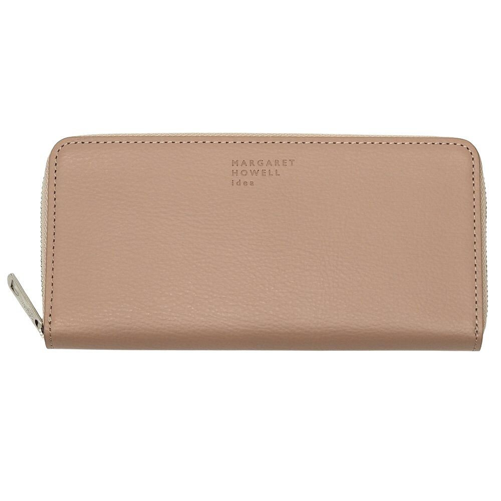 未使用品 MARGARET HOWELL idea ラウンドファスナー レザーウォレット 財布 ピンクベージュ マーガレットハウエル レディース 5WLMHCB3/E07360/LUN01/HM/RR/SYM