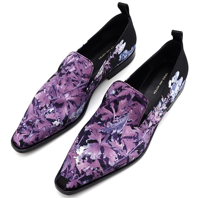 乐天商城 - 新品 DRIES VAN NOTEN ローファー スリッポン 【サイズ：35】 ブラック/パープル プリント柄 定価80300円 ドリスヴァンノッテン レディース 5L/L04180/HECE11/SYM/HM