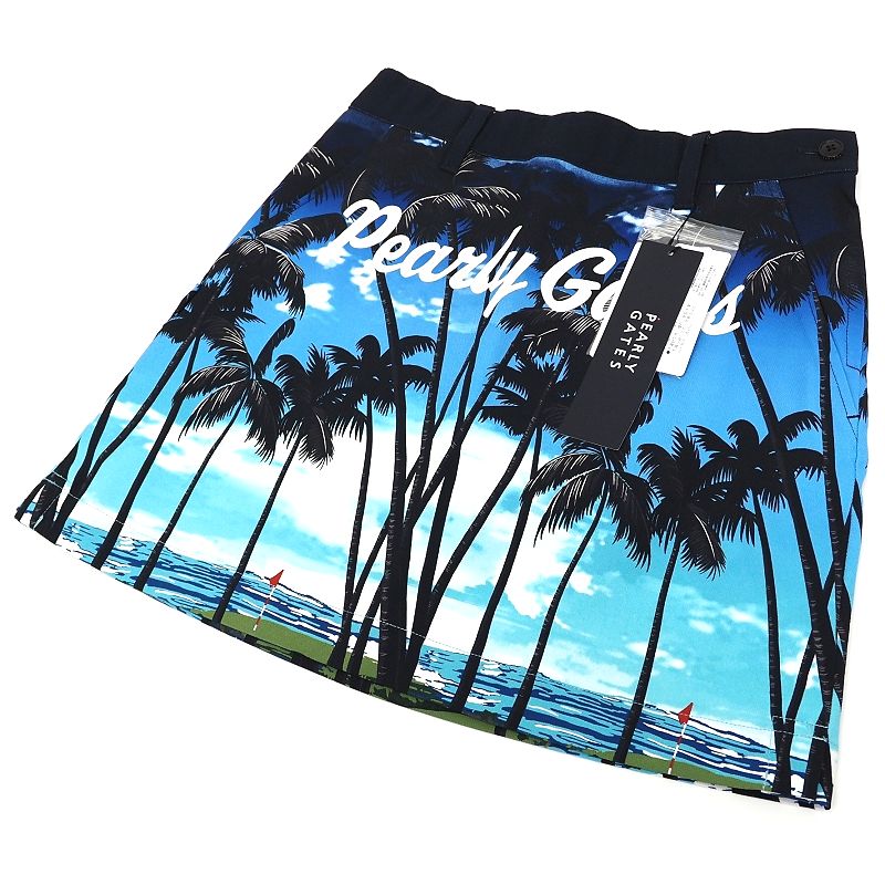 新品 PEARLY GATES スカート 【サイズ：0】 ブルー ゴルフウエア パーリーゲイツ レディース 5F13/F061..