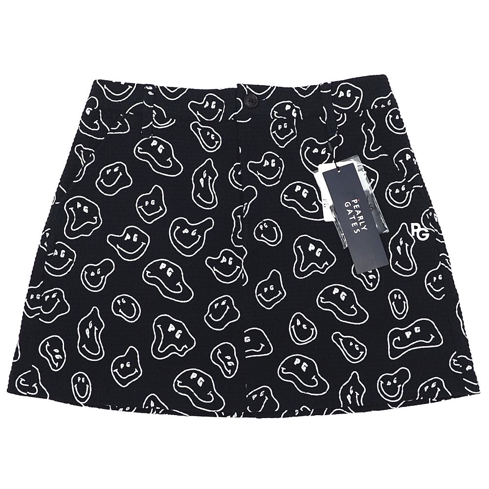 新品 PEARLY GATES シアサッカー スカート 【サイズ：1】 ブラック ゴルフウエア パーリーゲイツ レデ..