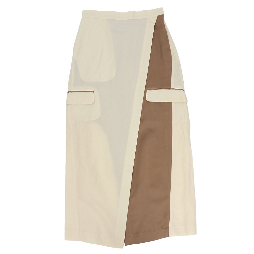 新品 CINOH リネンコットン スカート 【サイズ：38】 ECRU 定価49500円 チノ レディース 5GHB/A07273/L..