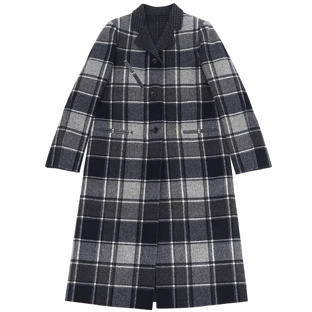 新品 CINOH ダブルフェイス チェスターコート 【サイズ：38】 グレー/ダークネイビー 定価143000円 チ..