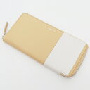 未使用品 agnes b. ラウンド レザーウォレット 長財布 クリーム/ホワイト バイカラー アニエスベー レディース 3F27/J0614S/KCT03/LP