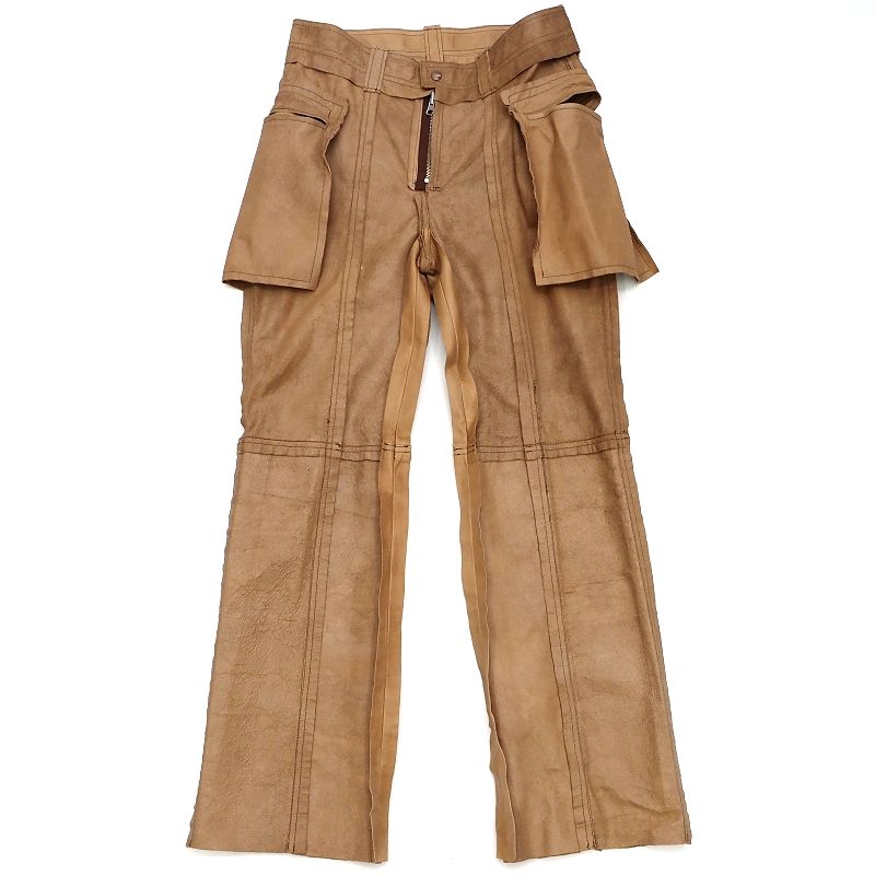 Rakuten - 未使用品 21SS Midorikawa リバーシブル レザーパンツ 【サイズ：FREE】 Brown 定価149600円 MID21SS-P01 ミドリカワ メンズ 5CH/J0383S/GOCT10/HM