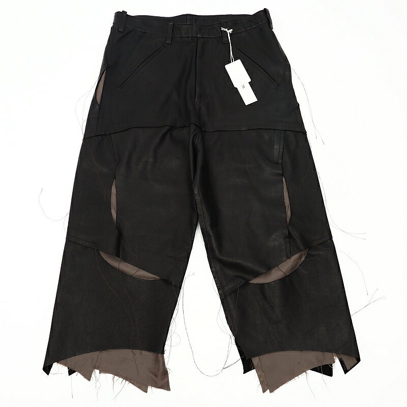未使用品 sulvam SCARS HORSE LEATHER PANTS ホースレザー パンツ 【サイズ：S】 ブラック 定価132000円 SR-L02-900 サルバム メンズ 5CH/H05129/JAUG24/HM/SYM/LP