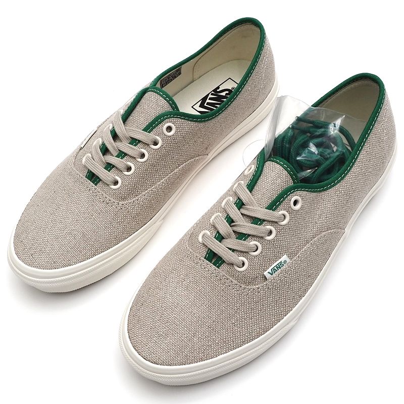 新品 VANS AUTHENTIC ヘンプ スニーカー  NATURAL/GREEN 麻 オーセンティック バンズ 5L/B05141/HEBR22/HM/SYM