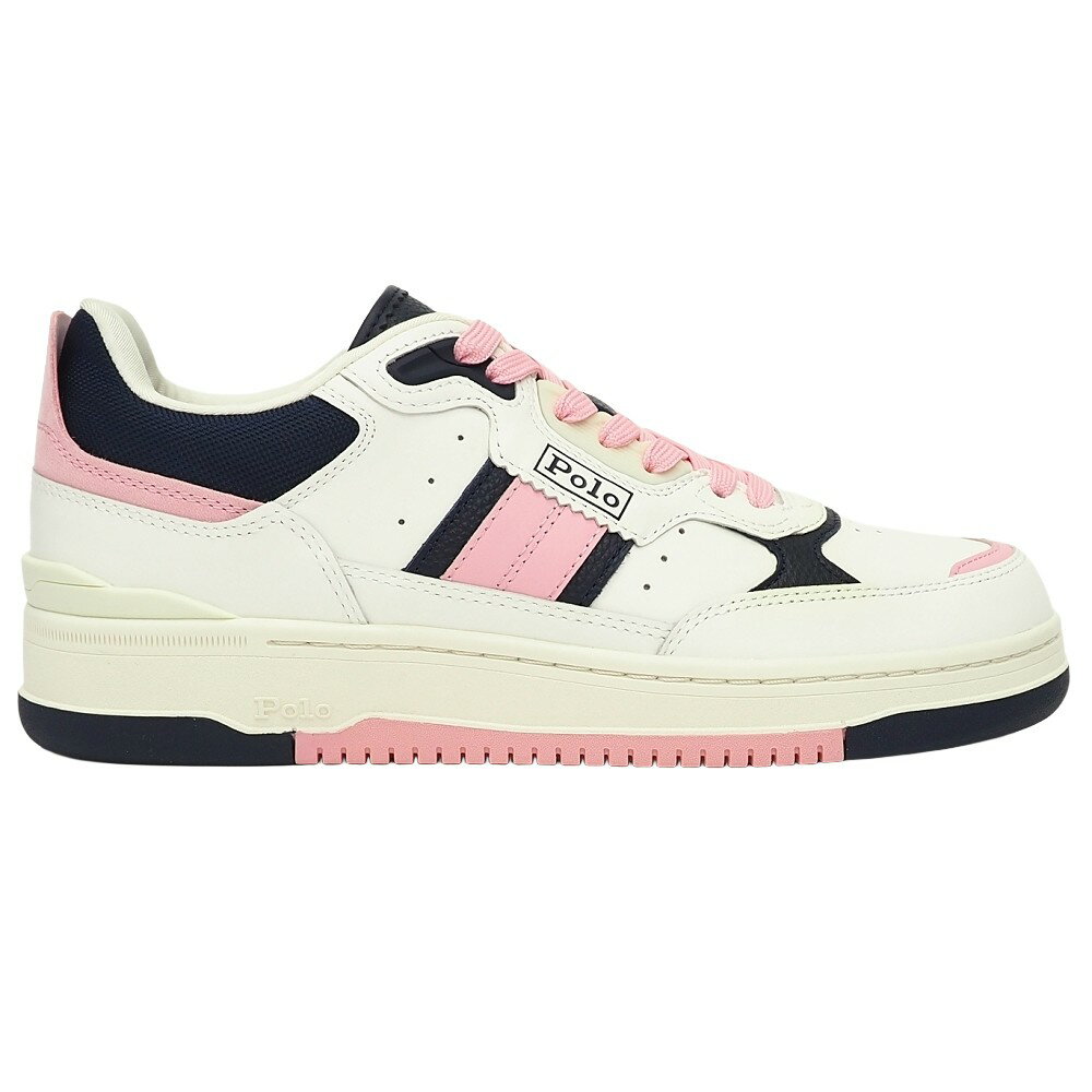 新品 POLO RALPH LAUREN MASTERS SPORT レザースニーカー  ホワイト/ピンク ポロ ラルフローレン メンズ 5L/F0703S/LUN04/HM/RR/SYM