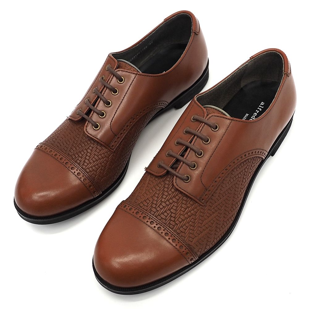 未使用品 ALFREDO BANNISTER レザーシューズ 【サイズ：42】 赤茶 日本製 アルフレッドバニスター メン..