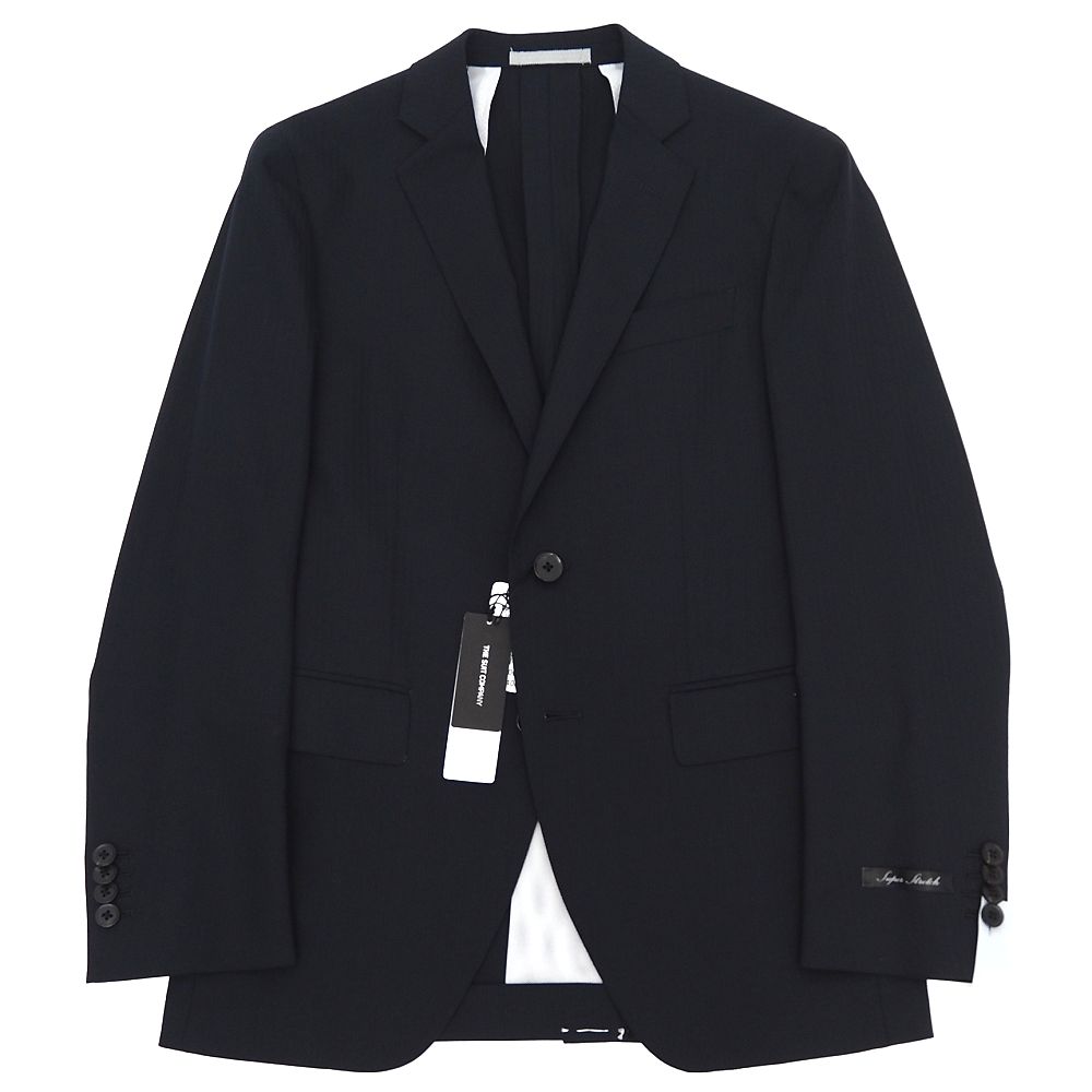 新品 THE SUIT COMPANY 2パンツ スーツ 【サイズ：160cm-8drop(YA3)】 ブラック Super Stretch シャドーストライプ スーツカンパニー メンズ 5WHF/D06368/KUL22/HM/SYM