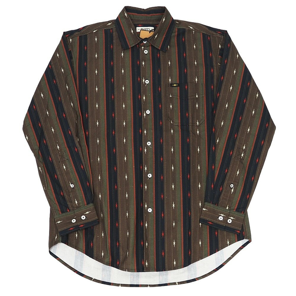 Rakuten - 新品 PHIPPS RUSTIC COTTON CLASSIC SHIRT ワークシャツ 【サイズ：M】 ブラウン/ブラック 定価58300円 ポルトガル製 フィップス メンズ 5F5/E07295/LAY24/HM/RR/SYM