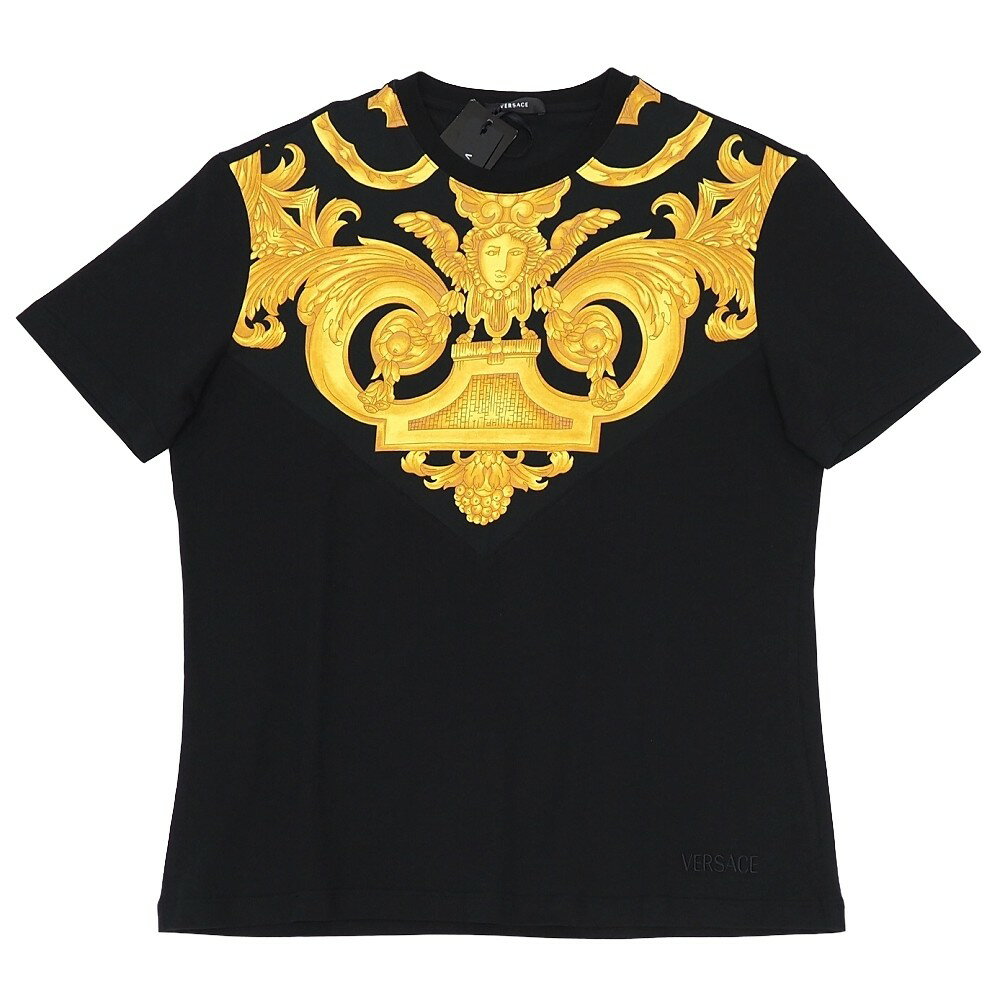 Rakuten - 新品 VERSACE バロック メデューサ Tシャツ 【サイズ：XL】 ブラック 1012174 1A10245 半袖 ヴェルサーチ メンズ 5F7/E07335/LAY30/HM/RR/