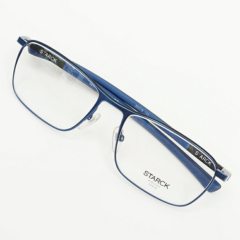 未使用品 STARCK EYES 眼鏡 【サイズ：55□18-145】 ブルー/ブラック SH2039 0001 メガネ スタルクアイズ アランミクリ メンズ 5CH/E06298/KAY20/HM/SYM