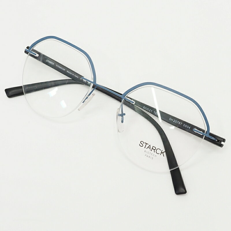 未使用品 STARCK EYES チタンフレーム 眼鏡 【サイズ：50□21-140】 ブルー/ブラック SH2078T 0004 メガネ スタルクアイズ アランミクリ メンズ 5CH/E06250/KAY29/HM/SYM