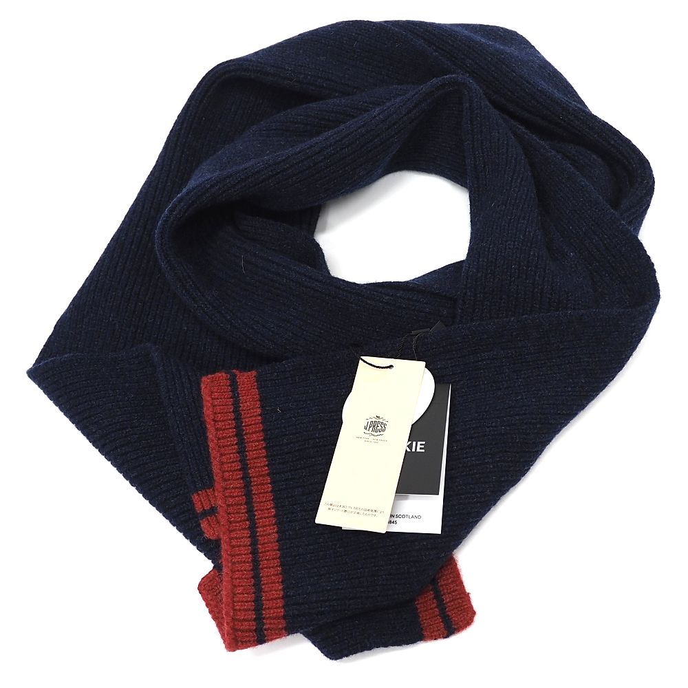 新品 J.PRESS × MACKIE マフラー ネイビー スコットランド製 ジェイプレス マッキー メンズ 5P3/J06451/KCT28/LP/RR