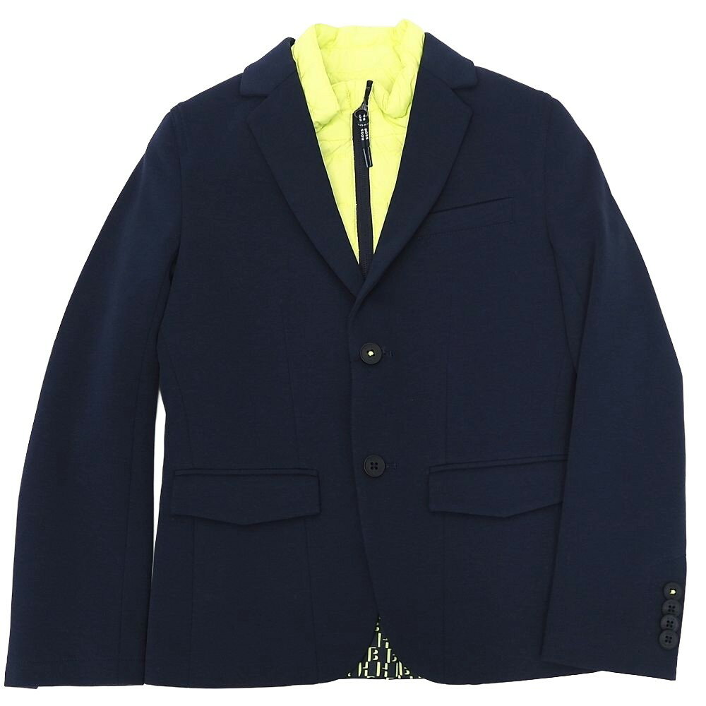新品 HUGO BOSS キッズ ジャケット 【サイズ：8-126】 ネイビー REGULAR FIT 2WAY ヒューゴボス 子供服..