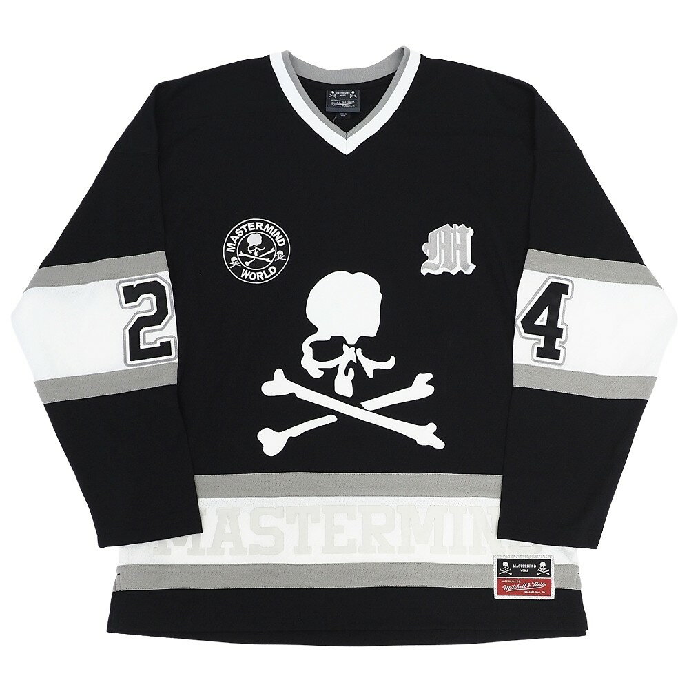 未使用品 Mitchell Ness × MASTERMIND WORLD ホッケージャージ シャツ 【サイズ：L】 ブラック JY11382 ミッチェルアンドネス マスターマインド メンズ 3WHA1/D07334/LPR17/HM/RR
