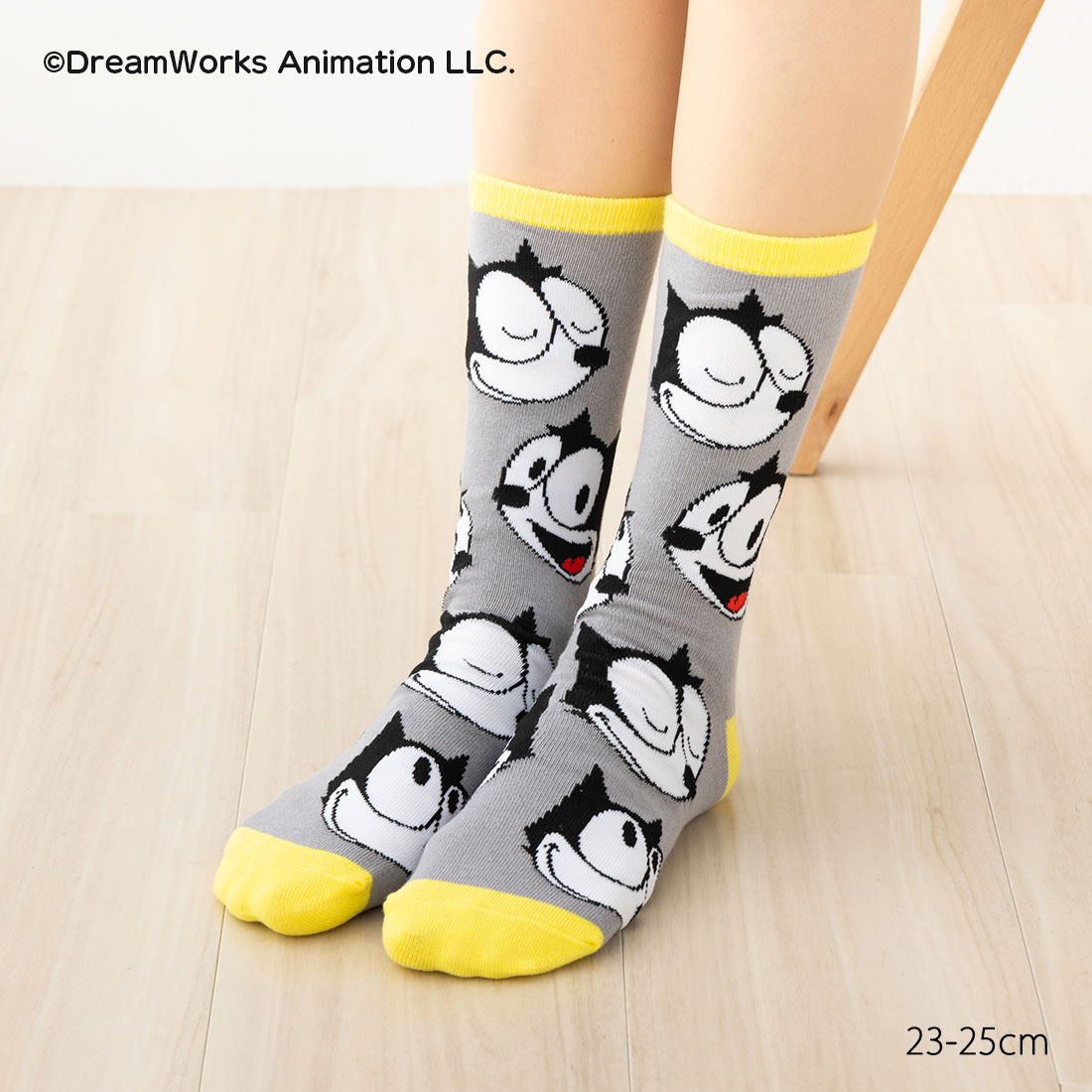 FELIX フェイス柄 ハイソックス グレー 23-25cm レディース 靴下 スモールプラネット sp-uno1239j