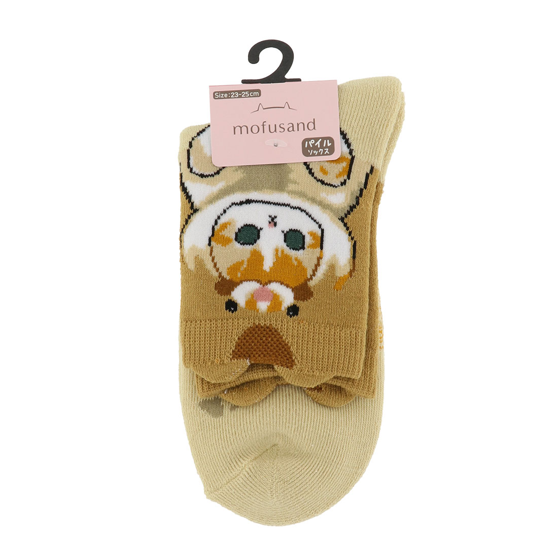 mofusand 突起ハムスター パイルロークルーソックス ベージュ 23-25cm レディース 靴下 モフサンド wi-..