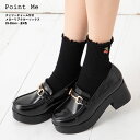 Point Me チェリーチャーム付き メローリブ クルーソックス 白 黒 全4色 23-25cm レディース 靴下 kw-3040