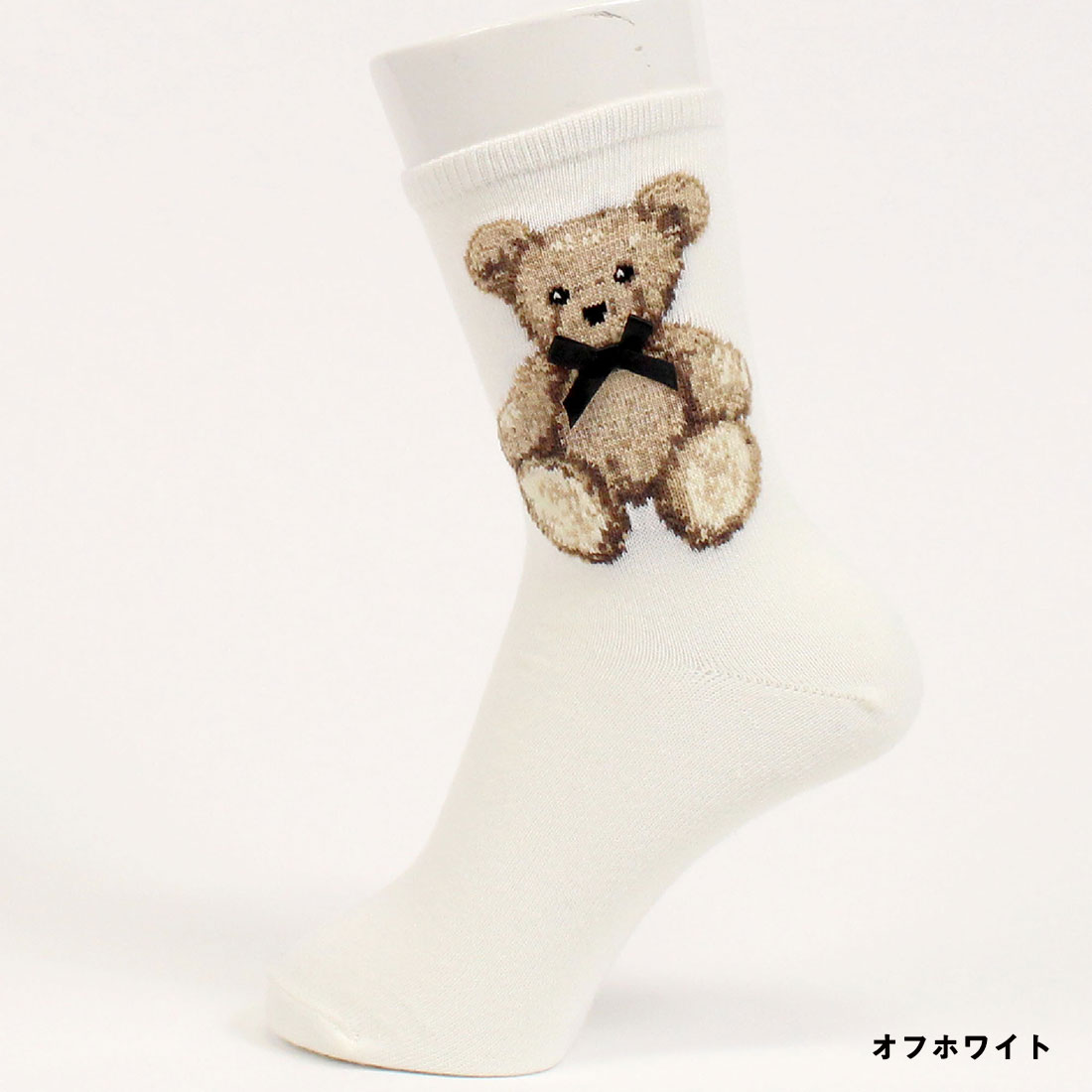 Cathy リボン付きベアー クルーソックス ...の紹介画像2