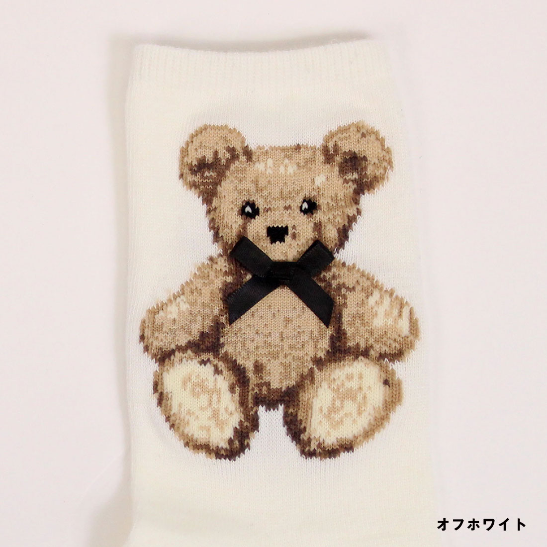 Cathy リボン付きベアー クルーソックス ...の紹介画像3