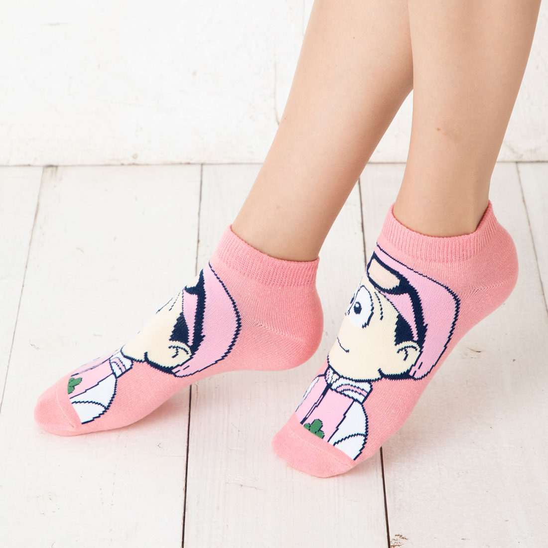 【おそ松さん】トド松 スニーカー丈 ソックス ピンク 23-25cm 靴下 レディース sp-pe1005j