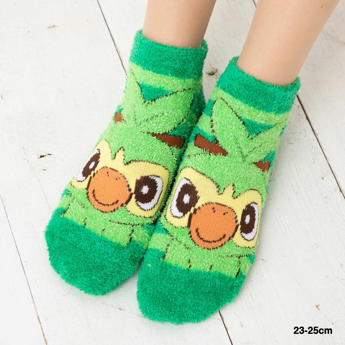 もっこもこ靴下 サルノリ ボーダー柄 (23-25cm) レディース　ルームソックス キャラクター 靴下 ポケットモンスター ポケモン