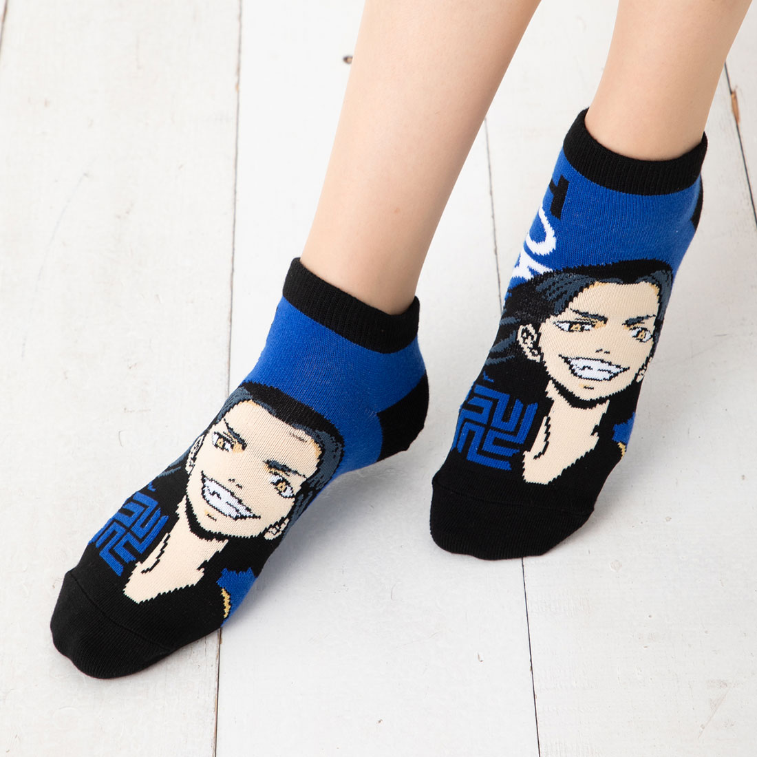 【東京リベンジャーズ】場地圭介 (バジ) 柄 スニーカー丈ソックス 23-25cm 青 レディース 靴下 東リベ