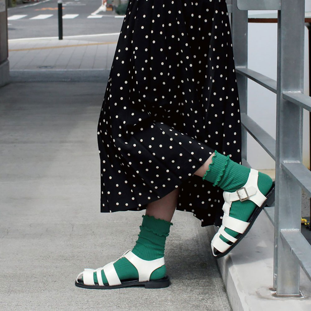 earth music & ecology メロウリブくしゅ クルーソックス 23-25cm 全4色 レディース 靴下 助野 sukeno sk-95j28105