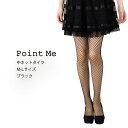 Point Me 中ネットタイツ M-L 黒 網タイツ ラッセル レディース kw-2793