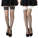 MILKY POWDER レース付き 中ネット ガーターストッキング ガーターベルト不要 ピタキュート 日本製 ニーハイタイツ 網タイツ レディース tj-jo032
