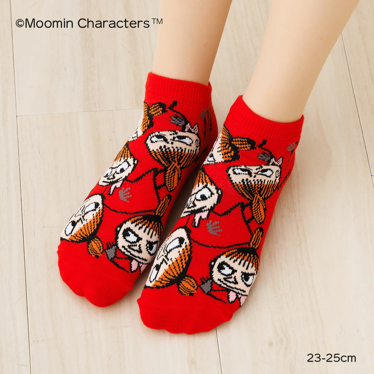 Rakuten - リトルミイ いっぱい レッド スニーカー丈ソックス 23-25cm レディース 靴下 ムーミン MOOMIN スモールプラネット sp-mm3106j