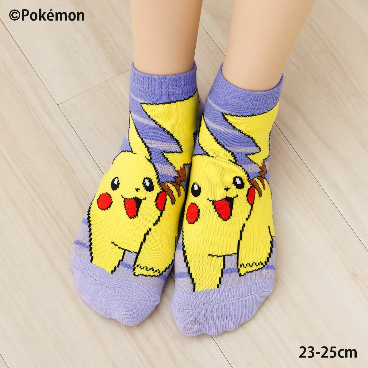 樂天商城 - ポケットモンスター ピカチュウ ボーダー パープル スニーカー丈ソックス 23-25cm レディース 靴下 ポケモン sp-pm1830j
