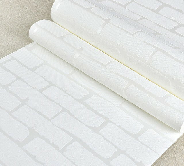 【クーポンで最大2000円OFF】 壁紙 3D 壁紙 壁紙 ホワイト レンガ 10m×53cm のりな...