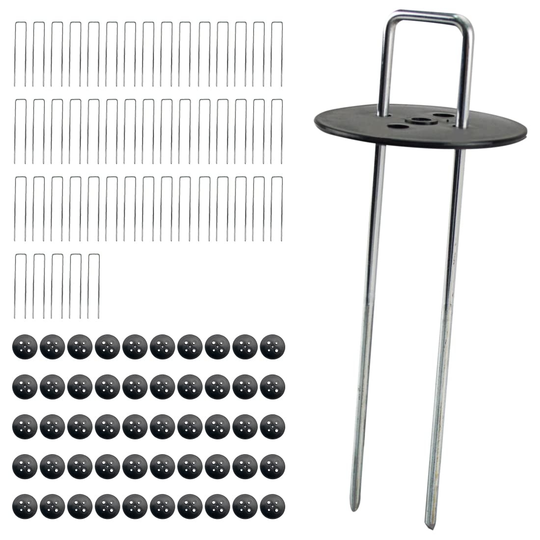 【クーポンで最大2000円OFF】 防草シート ピン Uピン杭 シート押さえ 50本 強力メッキシート押さえ（ワッシャー付） 固定 ピン 押さえピン マルチ 防草シート 15cm