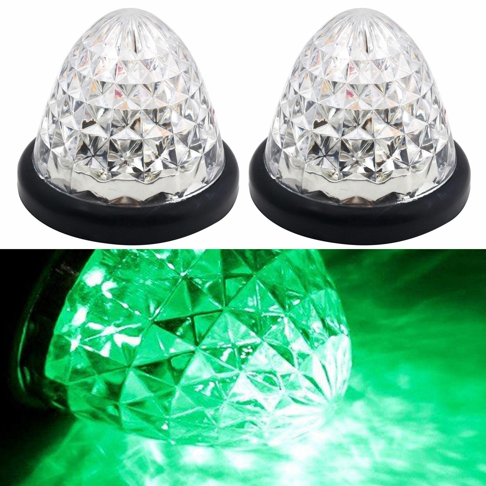 Rakuten - 【クーポンで最大2000円OFF】 2個 サイドマーカー トラックマーカー マーカーランプ 24V専用 バスマーカー 16LED LEDサイドマーカー ランプ スモール ブレーキ連動 トラック バスマーカー クリスタルレンズ仕様 ダイヤカット