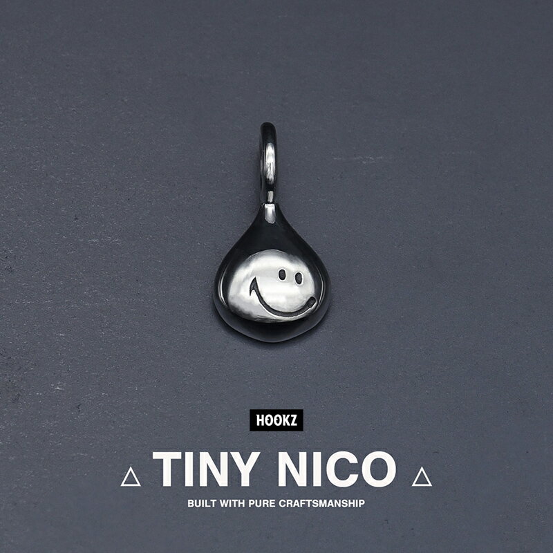 日本製 HOOKZ ニコちゃん タイニーネックレス 丸目 シルバー925 小さな スマイル ネックレス小粒/メンズ レディース/シルバーアクセサリーブランド