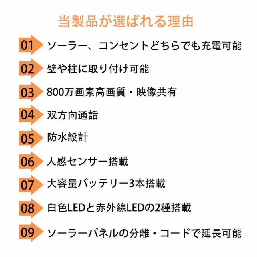 防犯カメラ ソーラー 屋外 家庭用 wifi 最大800万画素 セット ワイヤレス ネットワ...