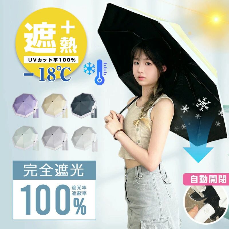日傘 折りたたみ 傘 完全遮光 晴雨兼用 自動開閉 折り畳み傘 折畳傘 軽量 350g 遮光 遮熱 UVカット メンズ レディース 高撥水 風に強い 丈夫 コンパクト 遮蔽率