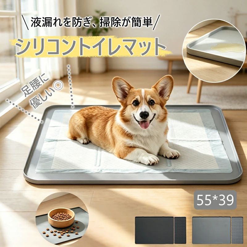 🐾 ペットとの暮らしをもっと快適に 2in1 ペットシリコンマット ペットトイレマット × キッチンマット ペットにも、暮らしにも使える万能マット トイレ周りの飛び散り防止だけではなく、 フードマット・給水器マット・キッチンマット・水切りマットとしても使える便利な2WAY仕様。 おすすめポイント 🐾 ペットトイレ周りの汚れをしっかりキャッチ 💧 防水加工で床を水濡れから守る ? 滑り止め加工でズレにくい 🧼 丸洗いできていつでも清潔 💪 厚手シリコン素材で耐久性アップ 🍽 キッチン・シンク・食器置きにも使用可能 こんなシーンにおすすめ 🐶 ペットトイレマット 🥣 フード・給水器マット 🍽 キッチンマット 💧 水切りマット ? コーヒーメーカー・家電マット 🏠 多用途シリコンマット ペットにも、人にもやさしいシリコン素材 柔らかく弾力のあるシリコン素材を採用。 床を傷つけにくく、滑り止め・防水・耐熱性能を備えています。 ペットスペースからキッチンまで、1枚で幅広く活躍します。 保証時間・返品返金交換について 返品返金交換 お買い上げ日から3日以内ご連絡ください。 保証時間 お買い上げ日から1ヶ月 キャンセルについて 当店倉庫が商品発送準備前であれば、無料にてキャンセルを承ります商品発送準備完了後のキャンセルはご注文時の送料?返送手数料を合計した1000円を申し受けます。 メール info@superway.work （10:00~17:00 土日祝を除く） 電話 6269883705（10:00~17:00 土日祝を除く） ご連絡いただいたお客様には、感謝の気持ちを込めて「ご購入前感謝クーポン」や「ギフトカード」などを同封させていただきます。 お問い合わせ先 メール info@superway.work